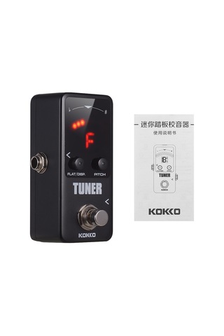 Yaozixa Küçük Boy Ahşap Gitar Pedalı Akortörü - Büyük Led Ekranlı, Yüksek Hassasiyetli, 435-445hz A4 Aralığı, Anti-skayma Lastik Tabanlı