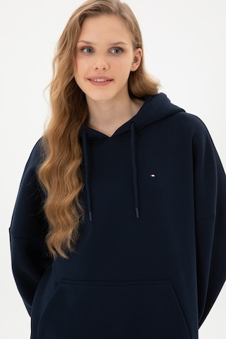 U.S. Polo Assn. Kadın Lacivert Şardonlu Kapüşonlu Sweatshırt 50313567-VR033