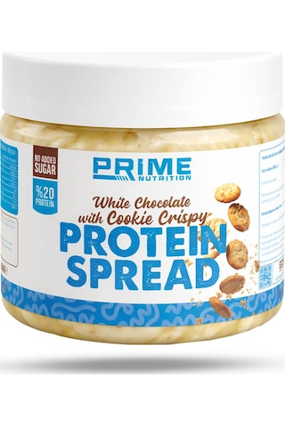Prime Nutrition White Chocolate & Cookie Crispy Protein Spread 350 Gram Beyaz Çikolatalı & Kurabiye Parçacıklı Proteinli Krema