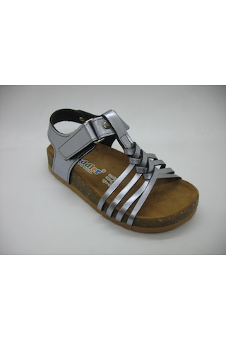 Toddler 01317 Anatomik Deri Mantar Taban Örgülü Sandalet 26-30 Füme