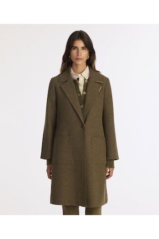 Yargıcı Dikiş Detaylı Kemerli Uzun Palto 25kkpl5004x 007 Haki