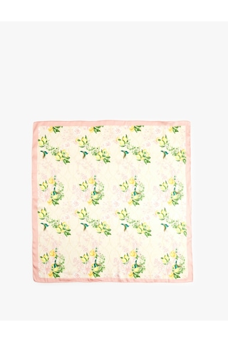 Koton Limon Desenli Kare Şal Multıcolor 6sak50118aa Mavi