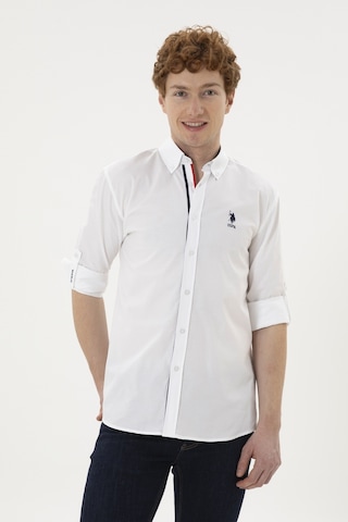 U.s. Polo Assn. Erkek Beyaz Gömlek Desenli 50288312-vr013 Beyaz