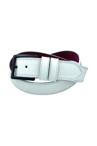 Süzer Deri 4 Cm. Spor Suni Deri Dikişli Model Kemer Beyaz Beyaz