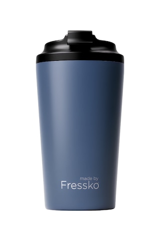 Made By Fressko Grande Boy Paslanmaz Çelik Çift Duvar Yeniden Kullanılabilir Kahve Bardağı, Termos, Yalıtımlı Termal Kupa, 475 Ml Denim - Kot Mavi Lacivert