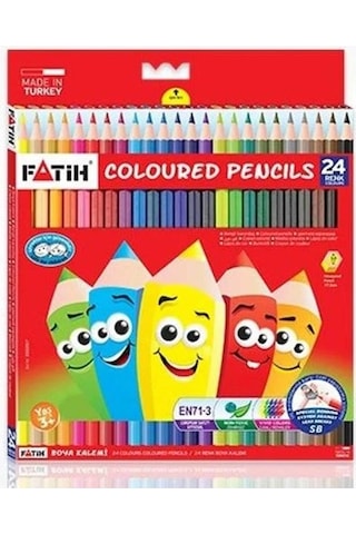 24 Renk Fatih Kuru Boya 35x50 Cm Telli Spralli Resim Defteri Hamur Silgi Kalemtraş 15 Yaprak Resim Defteri Kuruboya Çok Renkli