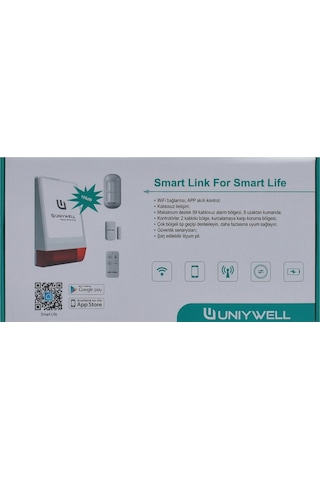 Uniywell Kablosuz Dış Ortam Sirenli Wifi Alarm Seti