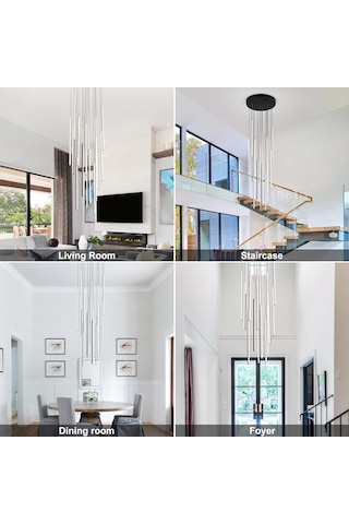 Evren / Sarkıt Avize / 18 Çubuk / 2 Mt / Antrasit Gövde / 3 Renk Antarsit Gri