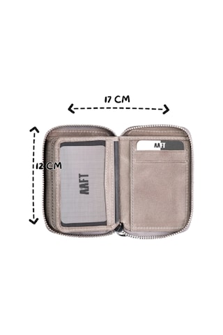 Mft Leather Hakiki Deri Unisex Fermuarlı Cüzdan Lotus 1616 Tiguan Gri