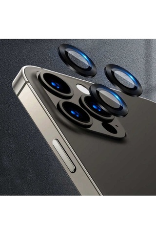 Apple Uyumlu iPhone 12 Pro Max Zore Cl-07 Kamera Lens Koruyucu Siyah