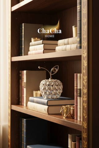 Chacha Home Kristal Taşlı Elma Dekoratif Obje Salon Ve Konsol Aksesuarı
