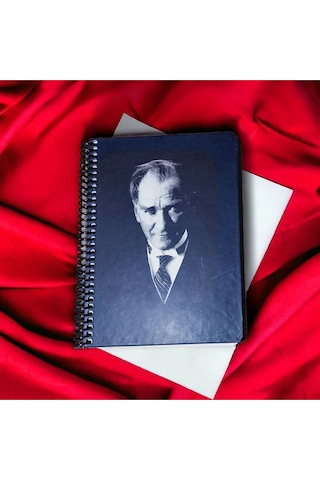 14x20 Cm Çizgisiz 80 Yaprak Atatürk Sert Kapak Telli Defter 3