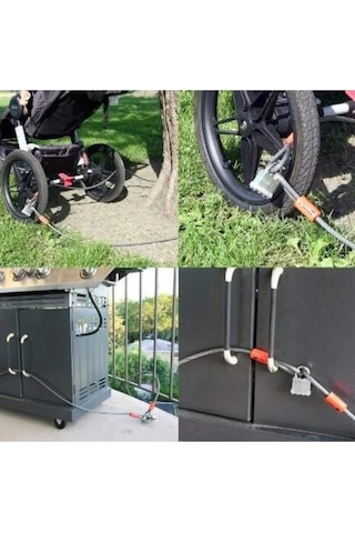 Xbyc 4502k Güçlü Çelik Kablo Halat Kilit 8 X 1200 Mm Motosiklet Bisiklet Kilidi