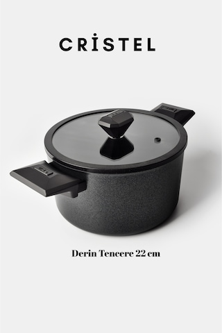 Cristel 7 Parça Tencere Seti Siyah Siyah