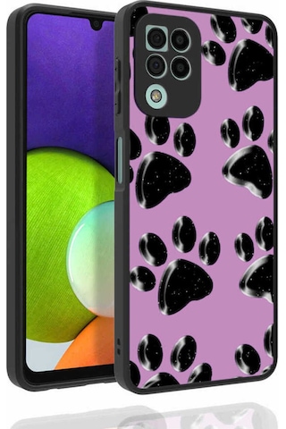 Samsung Uyumlu Galaxy M22 Kılıf Desenli Kamera Korumalı Parlak Zore Nora Kapak NO3