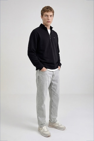 Wrangler Pamuklu Regular Fit Dik Yaka Fermuarlı Selanik Örgü Sweatshirt Siyah