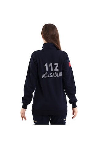 112 Acil Sağlık Sweatshırt Kışlık Balıkçı Yaka Lacivert -7339