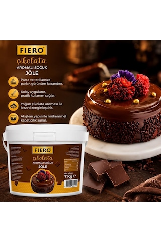 Dondo Soğuk Jöle Çikolata Aromalı 7 Kg Pasta, Tart Ve Tatlılar İçin Profesyonel Parlak Soğuk Pasta Jölesi