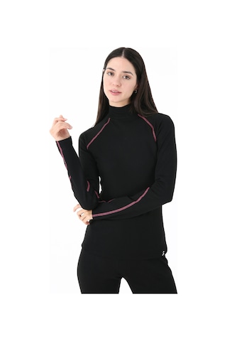 Scorp Thermo-fit Kadın Yarım Boğazlı Termal Üst Kayak İçlik Siyah Siyah