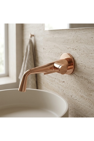 Fg-a4503 Parlak Rose Ankastre Lavabo Bataryası Rose Gold