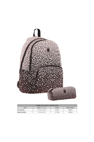 Kaukko Nokta Desenli Siyah Kız Çocuk Okul Çantası Ve Kalemlik Seti Kk - K1804+kk - K2715 Siyah