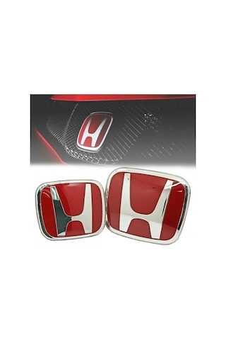 Honda Civic Fc5 2016-2021 Ön Ve Arka Panjur Logosu Kırmızı Cam Logo İthal Ürün Anahtarlık