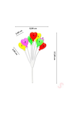 Plastik Minyatür Kalp Teraryum Obje 17Cm - 8'Li Demet