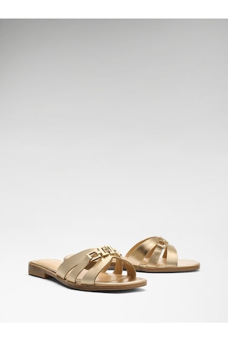 Guess-realla Kadın Deri Terlik-fljrealem19 Gold