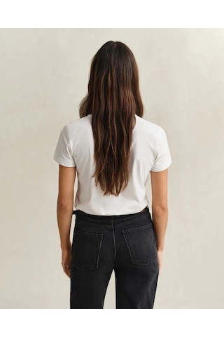Gant Kadın Logo Nakışlı T-shirt Beyaz
