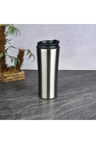 380 Ml Çelik Çift Katlı Mug Termos Flip Kapak Inox