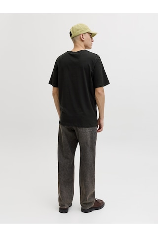 Jack & Jones Erkek Gögüs Logo Baskili Tisört - Catskills - 12297891 Siyah