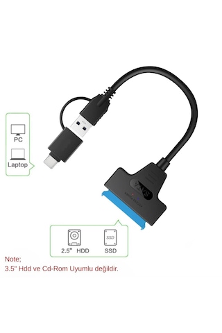 Daytona A4204 2in1 Usb3.0 Type-c To 2.5 İnç Sata Hdd/ssd Çevir...