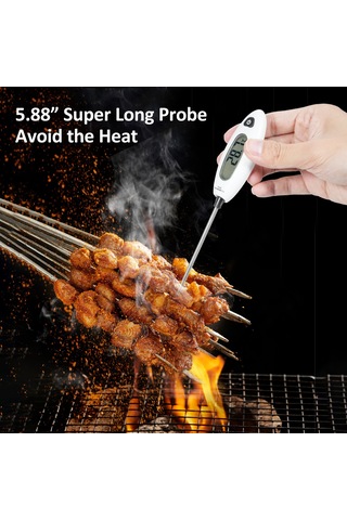 Springsun Gm1311 Anlık Okumalı Dijital Et Termometresi: Sıcaklık Kilitleme, Max/min, / , Pil Uyarısı, Otomatik Kapatma, Lcd