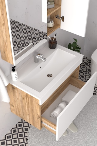 Teta Home Mersin 80 Cm Mdf Banyo Dolabı Seti Atlantik Çam-beyaz Atlantik Çam - Beyaz