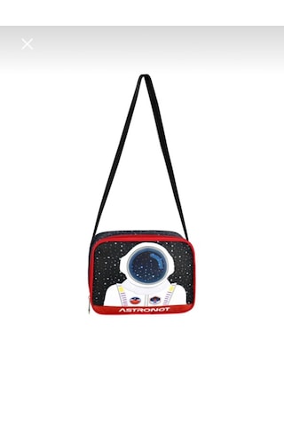 Newfull Astronot Baskılı Erkek Sırt Okul Çantası-2'li Set-syh Krm