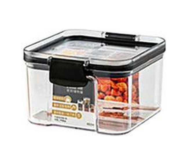 2 Adet 460 Ml Plastik Gıda Konteynerleri Şeffaf İstiflenebilir Kuru Gıda Saklama Kutusu Mutfak Spagetti Erişte Kapalı Kaplar Şişeler, Kavanozlar Ve Amp Kutular 6 Adet Siyah Toka