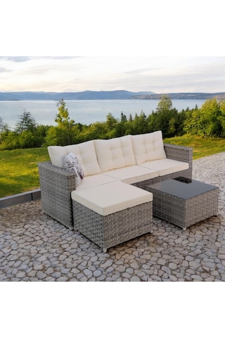 Savanna Rehome Rattan Puflu L Köşe Koltuk 708