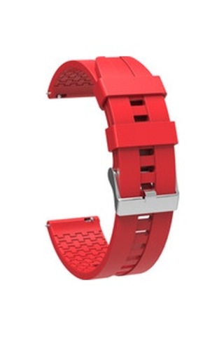 Samsung Galaxy Uyumlu Watch Active 2 44mm Krd-23 20mm Silikon Kordon - Kırmızı