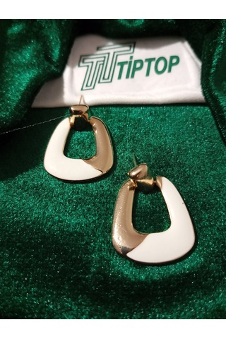 Tiptop/ Gold U Model Çelik Küpe Altın