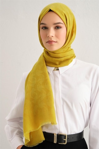 Armine Tencel Yün Monogram Desen Şal 23 Yeşil