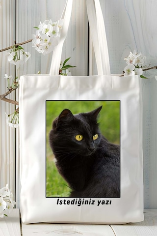 Art Hediye Bombay Kedisi Kedi Baskılı Omuz Çanta Kişiye Özel Model 6 Çok Renkli