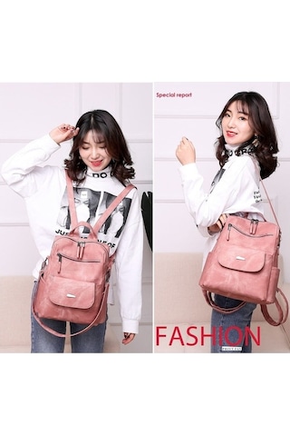 Maoyaya Pembe Kadın Sırt Çantası Zl0290 - Zhenli Siyah