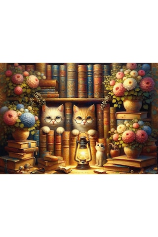 Art Puzzle Bilge Kediler Kitaplığı 260 Parça Puzzle