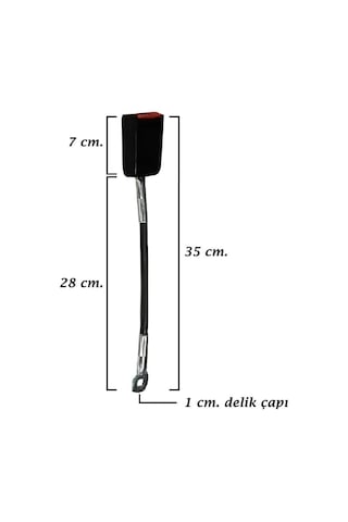 Oto Emniyet Kemeri Kilit Uzun Çelik Halat Bağlama Klipsi 35 Cm