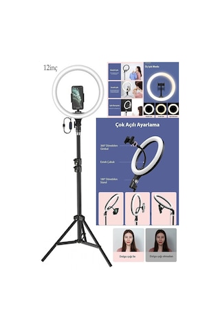 Ring Fill Light Led Işıklı Tripod 10 Inç Halka Youtuber Tiktok Makyaj Işığı Ayaklı Tripot