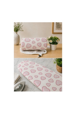 Pionny Keçeli Ütü Masası Kılıfı - 55x140 Cm - Love Çok Renkli