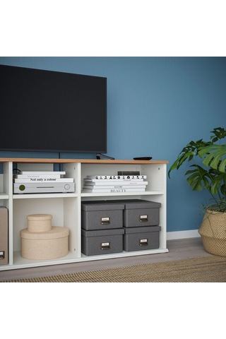 Skruvby Tv Sehpası, Beyaz Renk Meridyendukkan 156x38x60 Cm, Televizyon Ünitesi