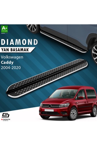 S-dizayn Vw Caddy 3 Uzun Şase Diamond Krom Yan Basamak 223 Cm 2004-2020 A+ Kalite