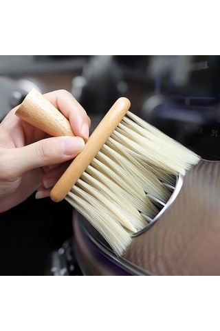 Zmc Bilişim Araba İçin Ahşap Saplı Yumuşak Kıl Fırça Detaylı Toz Alma Temizleme Fırçası
