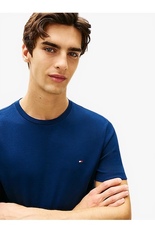 Tommy Hilfiger Lıght Interlock Tee Erkek Mavi T-shirt - Mw0mw37508